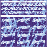 Custom Purple White-Light Blue 3D Pattern Design Splatter Torn Sharp Brush Stroke Authentic Baseball Jersey