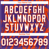 Custom Purple White-Orange 3D Pattern Design Splatter Torn Sharp Brush Stroke Authentic Baseball Jersey