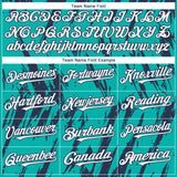 Custom Aqua White-Navy 3D Pattern Design Splatter Torn Sharp Brush Stroke Authentic Baseball Jersey