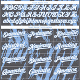 Custom Steel Gray White-Light Blue 3D Pattern Design Splatter Torn Sharp Brush Stroke Authentic Baseball Jersey