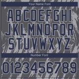 Custom Steel Gray Navy-Gray 3D Pattern Design Splatter Torn Sharp Brush Stroke Authentic Baseball Jersey