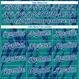 Custom Teal US Navy Blue-White 3D Pattern Design Splatter Torn Sharp Brush Stroke Authentic Baseball Jersey