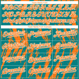 Custom Teal Bay Orange-White 3D Pattern Design Splatter Torn Sharp Brush Stroke Authentic Baseball Jersey