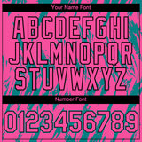 Custom Pink Black-Teal 3D Pattern Design Splatter Torn Sharp Brush Stroke Authentic Baseball Jersey