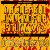 Custom Gold Black-Red 3D Pattern Design Splatter Torn Sharp Brush Stroke Authentic Baseball Jersey