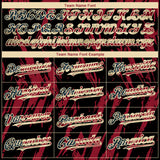 Custom Black Vintage USA Flag Cream-Crimson 3D Pattern Design Splatter Torn Sharp Brush Stroke Authentic Baseball Jersey