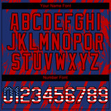 Custom Royal Vintage USA Flag Black-Red 3D Pattern Design Splatter Torn Sharp Brush Stroke Authentic Baseball Jersey