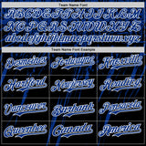 Custom Black Royal-White Distressed Scratch Brush Stroke Authentic Baseball Jersey