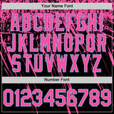 Custom Black Pink-Light Blue Distressed Scratch Brush Stroke Authentic Baseball Jersey