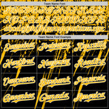 Custom Black Gold-White Distressed Scratch Brush Stroke Authentic Baseball Jersey