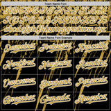 Custom Black Old Gold-White Distressed Scratch Brush Stroke Authentic Baseball Jersey