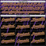 Custom Black Purple-Yellow Distressed Scratch Brush Stroke Authentic Baseball Jersey