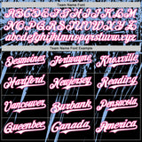 Custom Black White Light Blue-Pink Distressed Scratch Brush Stroke Authentic Baseball Jersey