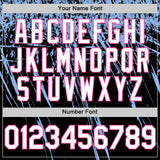 Custom Black White Light Blue-Pink Distressed Scratch Brush Stroke Authentic Baseball Jersey