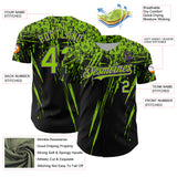 Custom Black Neon Green-Purple Distressed Scratch Brush Stroke Authentic Baseball Jersey