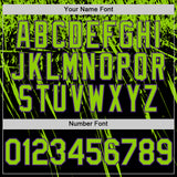 Custom Black Neon Green-Purple Distressed Scratch Brush Stroke Authentic Baseball Jersey