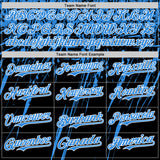 Custom Black Electric Blue-White Distressed Scratch Brush Stroke Authentic Baseball Jersey