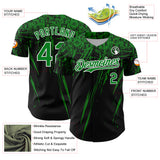 Custom Black Grass Green-White Distressed Scratch Brush Stroke Authentic Baseball Jersey