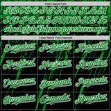 Custom Black Grass Green-White Distressed Scratch Brush Stroke Authentic Baseball Jersey