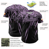Custom Black Light Purple Distressed Scratch Brush Stroke Authentic Baseball Jersey