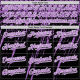 Custom Black Medium Purple-White Distressed Scratch Brush Stroke Authentic Baseball Jersey