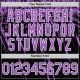 Custom Black Medium Purple-White Distressed Scratch Brush Stroke Authentic Baseball Jersey