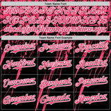 Custom Black Neon Pink-White Distressed Scratch Brush Stroke Authentic Baseball Jersey
