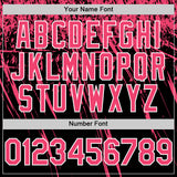 Custom Black Neon Pink-White Distressed Scratch Brush Stroke Authentic Baseball Jersey