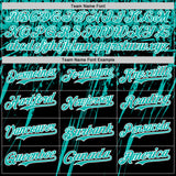 Custom Black Aqua-White Distressed Scratch Brush Stroke Authentic Baseball Jersey