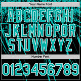 Custom Black Aqua-White Distressed Scratch Brush Stroke Authentic Baseball Jersey