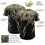 Custom Black Cream Distressed Scratch Brush Stroke Authentic Baseball Jersey