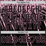 Custom Black Light Pink Distressed Scratch Brush Stroke Authentic Baseball Jersey