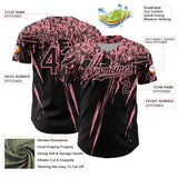 Custom Black Medium Pink Distressed Scratch Brush Stroke Authentic Baseball Jersey