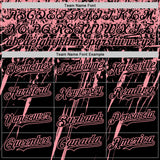 Custom Black Medium Pink Distressed Scratch Brush Stroke Authentic Baseball Jersey