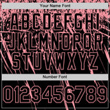 Custom Black Medium Pink Distressed Scratch Brush Stroke Authentic Baseball Jersey