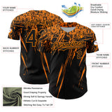 Custom Black Bay Orange Distressed Scratch Brush Stroke Authentic Baseball Jersey