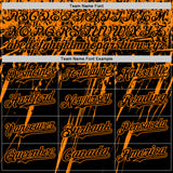 Custom Black Bay Orange Distressed Scratch Brush Stroke Authentic Baseball Jersey