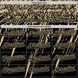 Custom Black Vegas Gold Distressed Scratch Brush Stroke Authentic Baseball Jersey