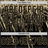 Custom Black Vegas Gold Distressed Scratch Brush Stroke Authentic Baseball Jersey
