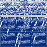 Custom Royal White Distressed Scratch Brush Stroke Authentic Baseball Jersey