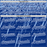Custom Royal Light Blue-White Distressed Scratch Brush Stroke Authentic Baseball Jersey