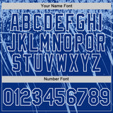 Custom Royal Light Blue-White Distressed Scratch Brush Stroke Authentic Baseball Jersey