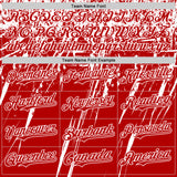Custom Red White Distressed Scratch Brush Stroke Authentic Baseball Jersey