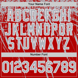 Custom Red Gray-White Distressed Scratch Brush Stroke Authentic Baseball Jersey