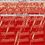 Custom Red Cream Distressed Scratch Brush Stroke Authentic Baseball Jersey