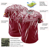 Custom Crimson White Distressed Scratch Brush Stroke Authentic Baseball Jersey