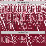 Custom Crimson White Distressed Scratch Brush Stroke Authentic Baseball Jersey