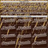 Custom Brown Old Gold-White Distressed Scratch Brush Stroke Authentic Baseball Jersey