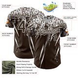 Custom Brown White Distressed Scratch Brush Stroke Authentic Baseball Jersey