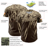 Custom Brown Cream Distressed Scratch Brush Stroke Authentic Baseball Jersey